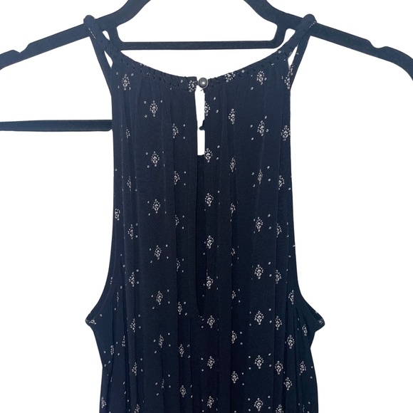 Lucky Brand Live in Love Black/White Printed Sleeveless/Halter top Jumpsuit Sz M - Picture 3 of 15